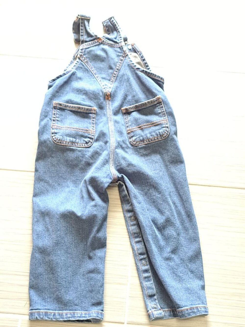 Carhartt Baby Denim Overalls 24M Adjustable Straps Snap Leg Openings Blue Jeans - Picture 4 of 6